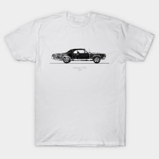 Pontiac GTO convertible 1967 - Black and White Watercolor T-Shirt